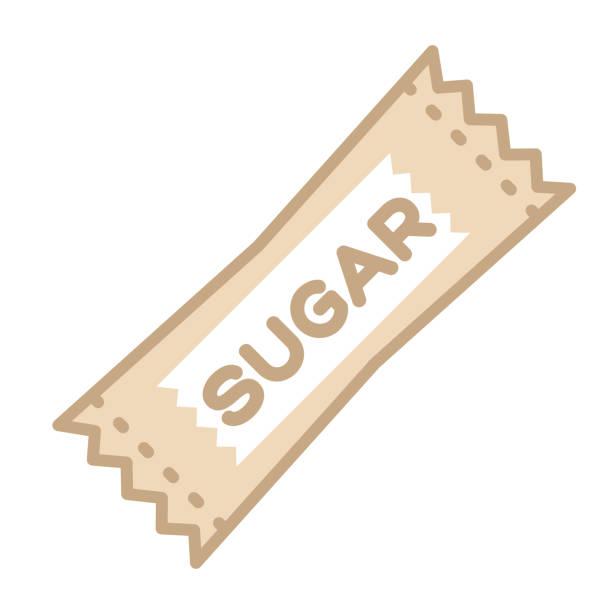 illustrazioni stock, clip art, cartoni animati e icone di tendenza di illustrazione sugar linecolor - sugar sachet