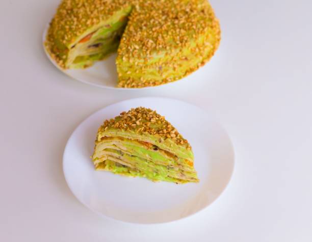 istock Food. Pancake nature cake, decorated peanuts 1131595188