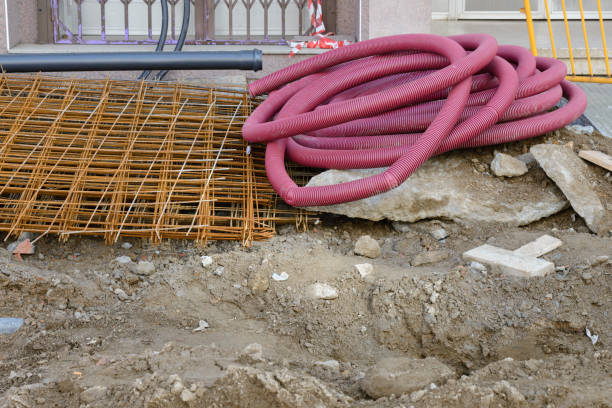istock construction site, laying pipes in the street 1131598173