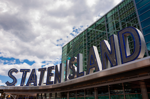 Detail of the Staten Island Ferry Terminal in New York City, USA.