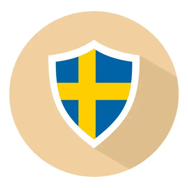 Vector illustration of Sweden flag shield icon