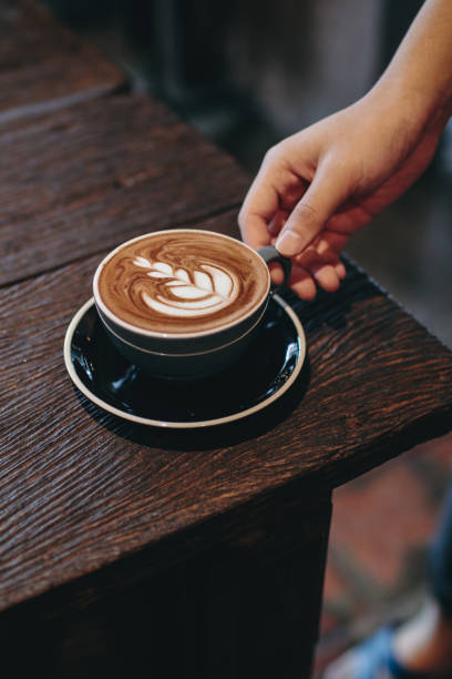 istock Take a sip from hot latte coffee 1131602771