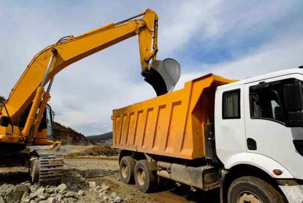 istock Earthwork, working machinery on a summer day 1131617503