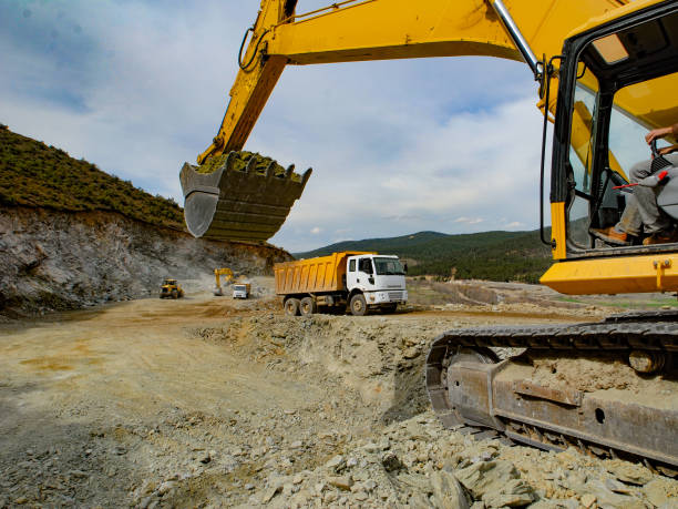 istock Earthwork, working machinery on a summer day 1131617574
