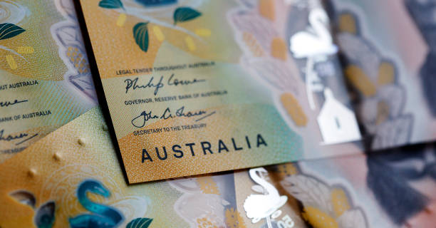 australian fifty dollar note - australian dollars australia australian culture finance imagens e fotografias de stock