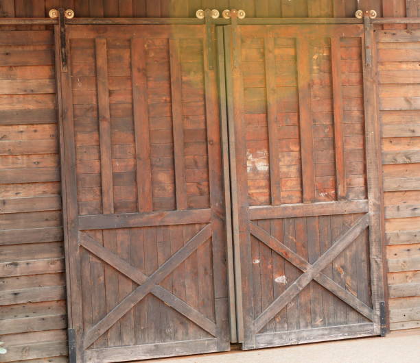 istock Closed wooden and ancient door 1131619554