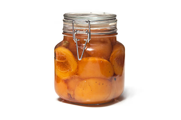 istock Jar of pickled peaches 113162047