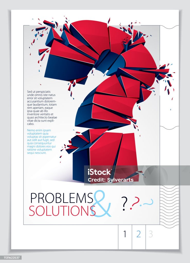 Exploding Question Mark Broken Question Mark Exploding Brochure Or Flyer Design Query Breaking ...