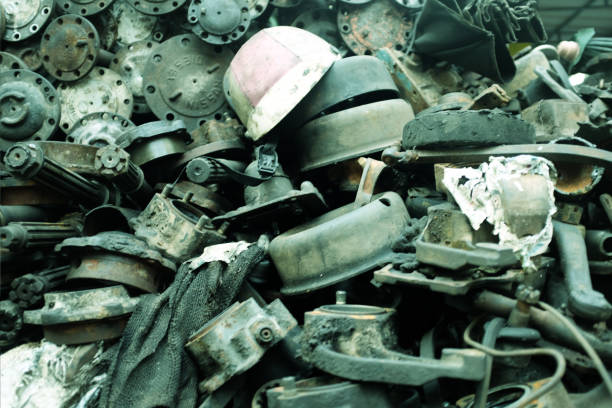 istock Old car engine partfor recycle the old car engine, engine junkyard. 1131625584