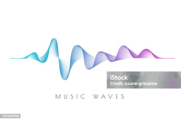 Sound Wave On The Black Background Stock Illustration - Download Image Now - Sound Wave, Wave Pattern, Music