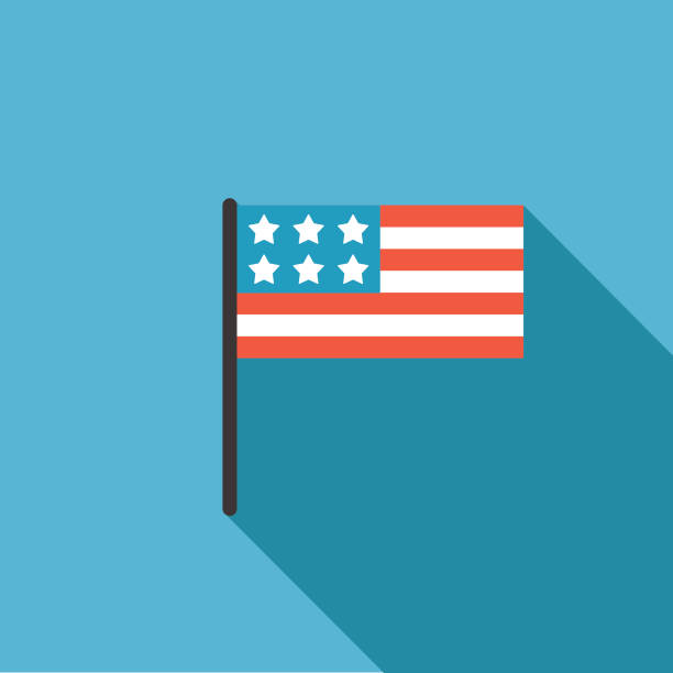 Politics And Election Flat Design icon. American Flag With Stars Elections and political icons in flat design style. American Flag With Stars american flag illustrations stock illustrations