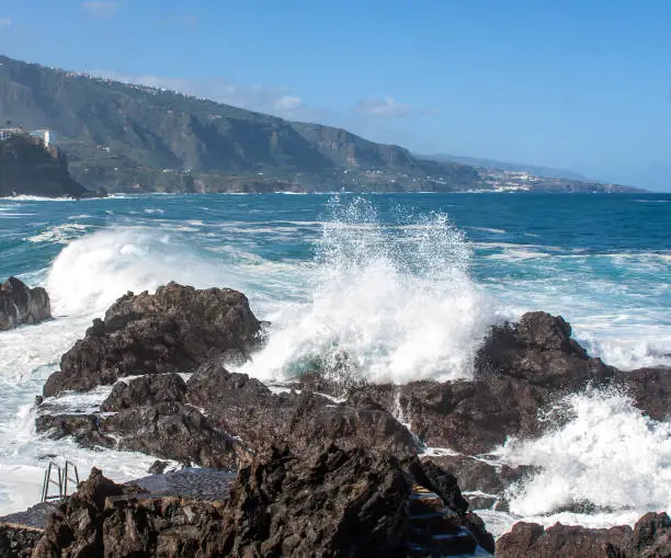 Photo of Coast view from waves at tenerife island