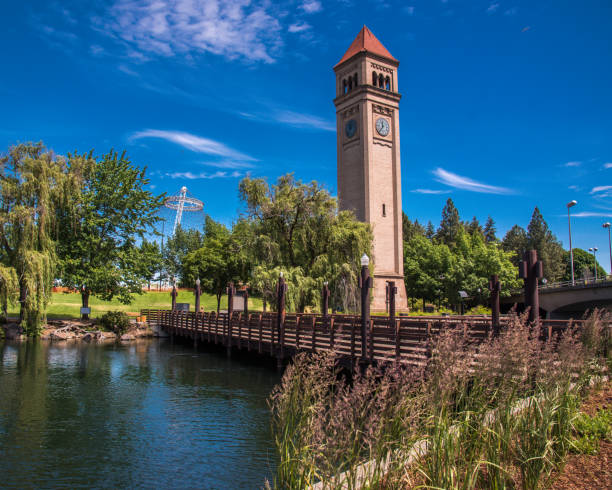 centro de la ribera de spokane washington - spokane fotografías e imágenes de stock