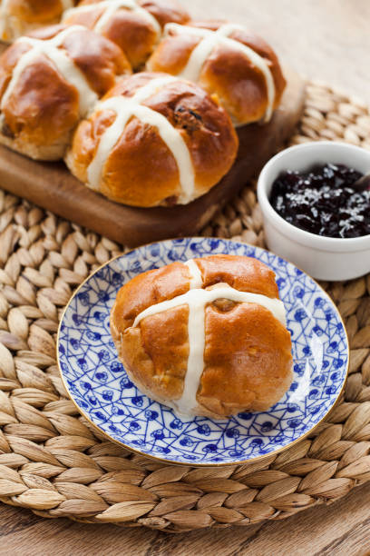 istock Easter sweet Hot Cross Buns 1131631104