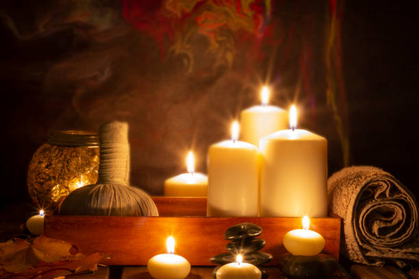 istock burning candles in wellness spa 1131636345