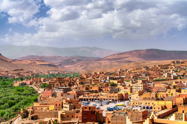 istock Morocco - Fertile river valley, kasbah, and town 1131636661