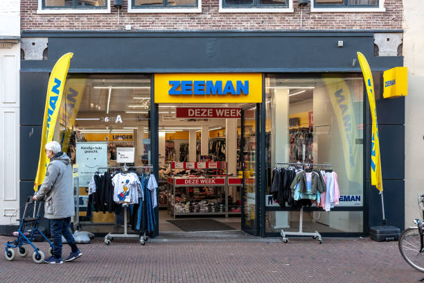 Amersfoort, the Netherlands. February 19, 2019: Entrance to the Zeeman, a discount store where people can buy cheap clothes and all sorts of other articles for their home. The Zeeman has over 100 stores in the Netherlands.
