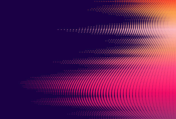 illustrations, cliparts, dessins animés et icônes de fond moderne vibrant de style minimaliste. effet dégradé de demi-teinte - mouvement