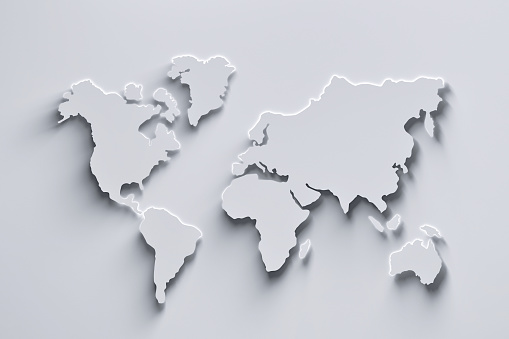 Mapa del mundo blanco photo
