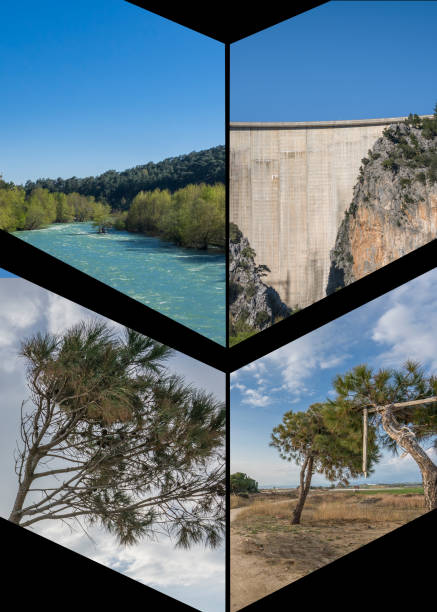Collage of Manavgat dam green canyon