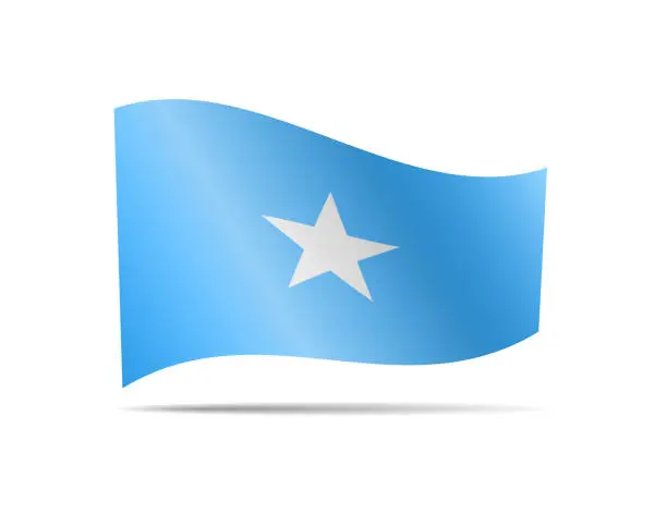 Vector illustration of Waving Somalia flag in the wind. Flag on white vector illustration