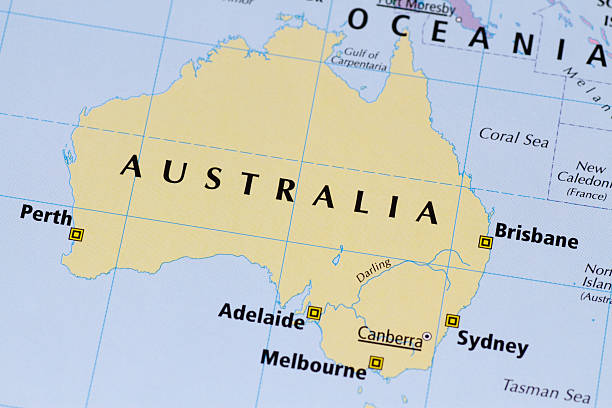 Map of Australia stock photo