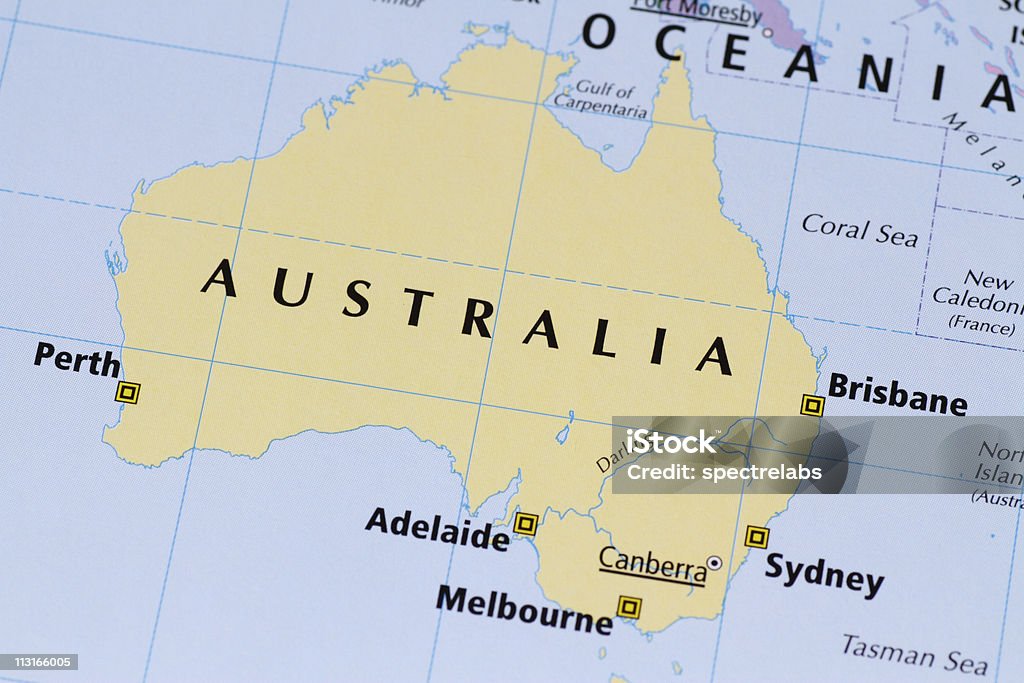 Mapa Australii - Zbiór zdjęć royalty-free (Australia)