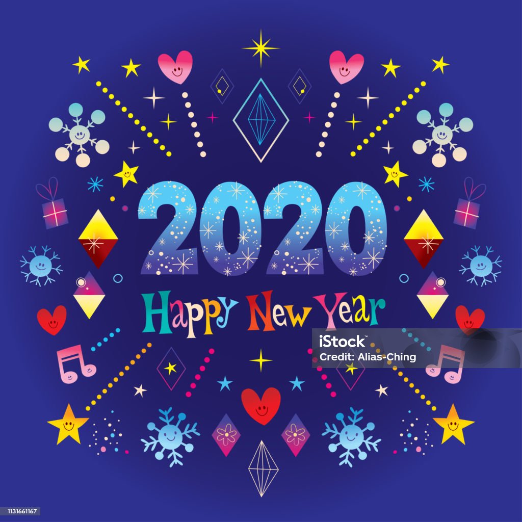 Happy New Year 2020 Stock Illustration - Download Image Now - 2020 ...