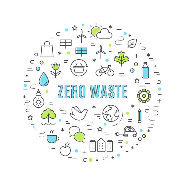 ilustrações, clipart, desenhos animados e ícones de desperdício zero e ilustração do vetor do consumo responsável - returnable