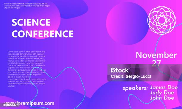 Science Invitation Abstract Science Conference Invitation Design Template Stock Illustration ...