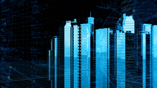 istock Skyscrapers futuristic technology concept 1131662285