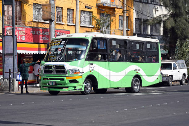 Alajuela, Costa Rica - September 19, 2022: Public transport bus at La Fortuna station