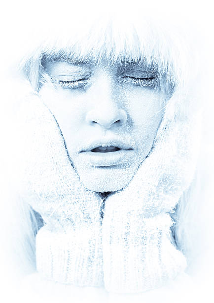 istock Frozen. Chilled female face covered in ice. 113167485