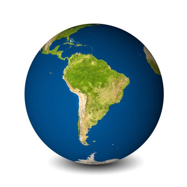 istock Earth globe isolated on whitebackground. Satellite view focused on South America. Elements of this image furnished by NASA 1131675328