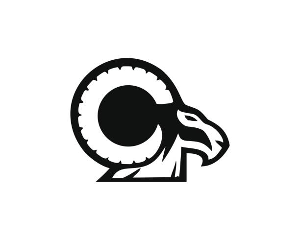 �ビッグホーンヘッドベクトル - ram bighorn sheep animal head animal themes点のイラスト素材／クリップアート素材／マンガ素材／アイコン素材