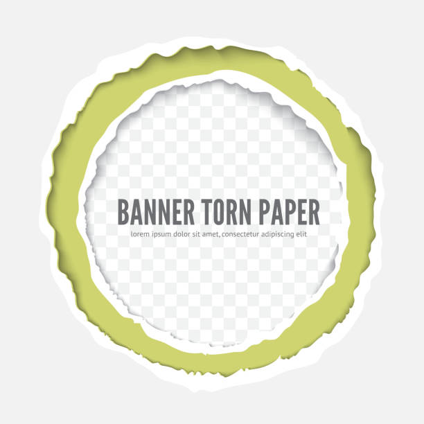 podarty szablon ilustracji wektorowej ramki papieru, zgrane krawędzie papieru - picture frame nobody paper torn stock illustrations