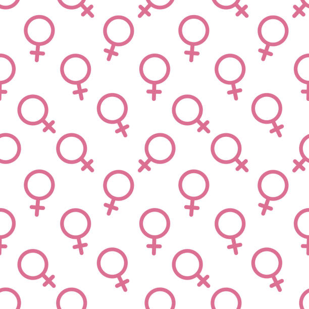 ilustraciones, imágenes clip art, dibujos animados e iconos de stock de símbolo de sexo femenino icono de fondo de vectores de patrón sin fisuras - femininity pattern female backgrounds