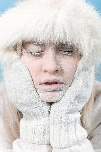 istock Frozen. Chilled female face covered in ice. 113167783