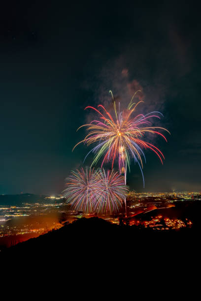 istock fireworks and the mountain burning at Mt. Wakakusa 1131681085
