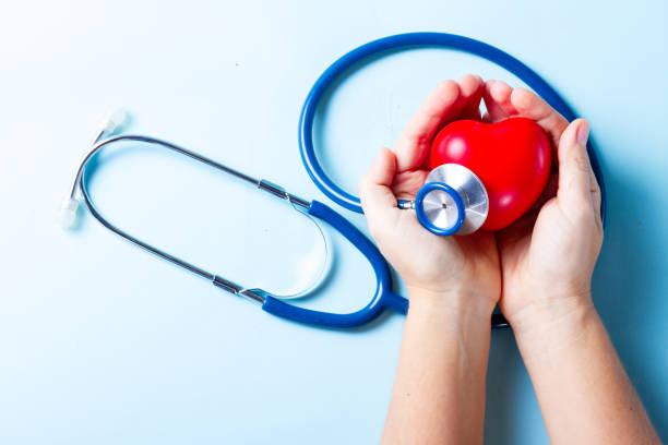 istock Healthcare concept on blue 1131683806