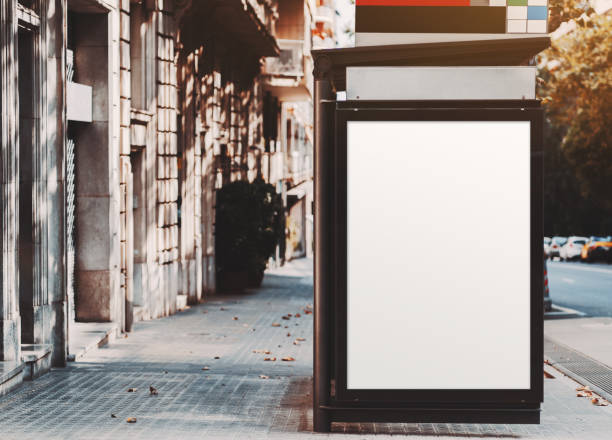 istock White poster template in a bus stop 1131684636