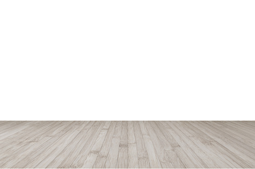 Wood floor in sepia brown grey with empty white wall interior background