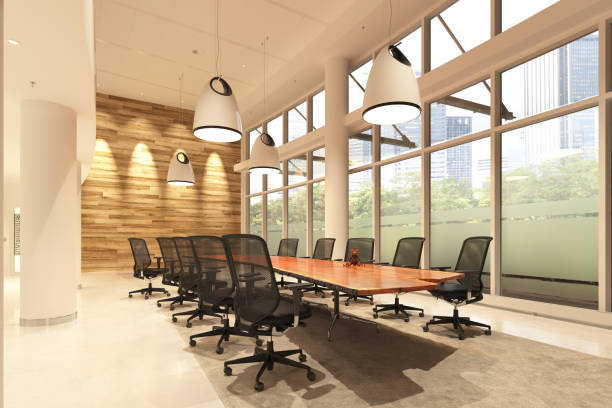 istock Office Photorealistic Render. 3D illustration. Meeting room. 1131686881
