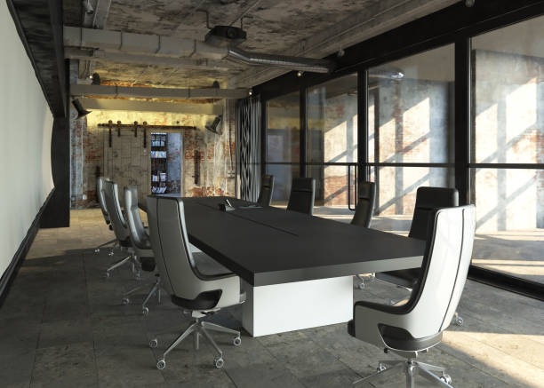 istock Office Photorealistic Render. 3D illustration. Meeting room. 1131686898