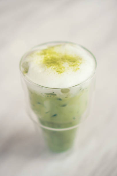 istock Cool green tea with whipped cream 1131689474