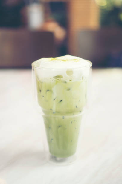 istock Cool green tea with whipped cream 1131690180