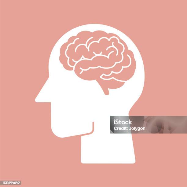 Human Brain Vector Icon Illustration Stock Illustration - Download Image Now - Icon, Head, Vector