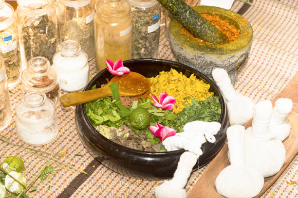 istock Ayurvedic medicine, Indian traditional herbal therapy 1131697593