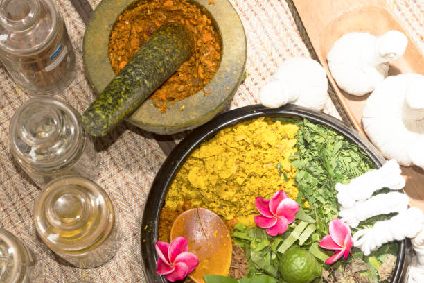istock Ayurvedic medicine, Indian traditional herbal therapy 1131697608