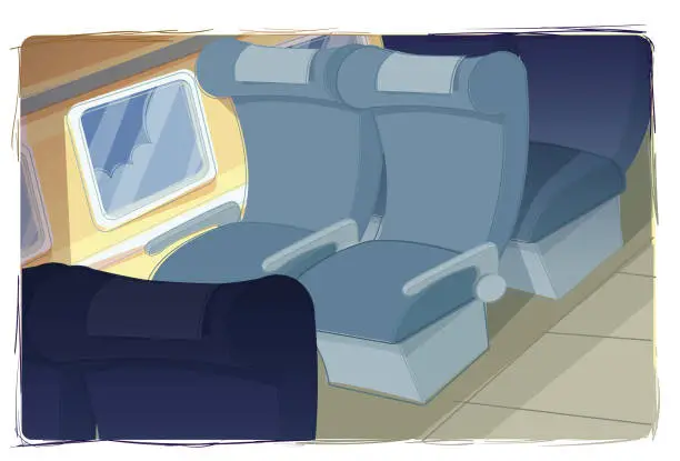 Vector illustration of The Airplane Armchairs